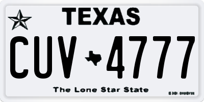 TX license plate CUV4777