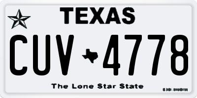 TX license plate CUV4778
