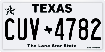 TX license plate CUV4782