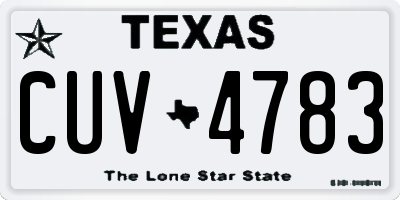 TX license plate CUV4783