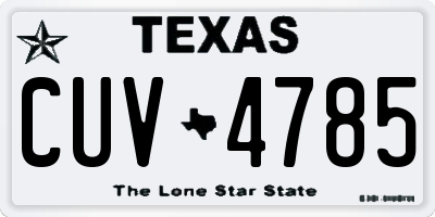 TX license plate CUV4785