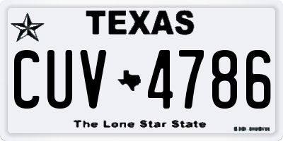 TX license plate CUV4786