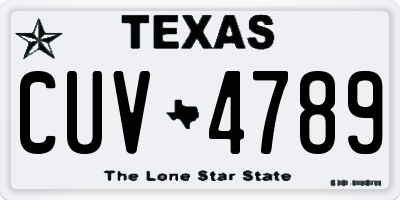 TX license plate CUV4789