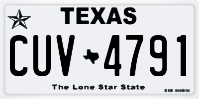 TX license plate CUV4791