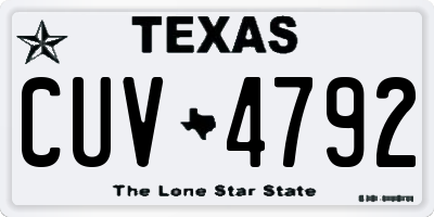 TX license plate CUV4792