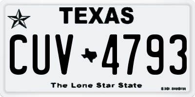TX license plate CUV4793