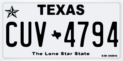 TX license plate CUV4794