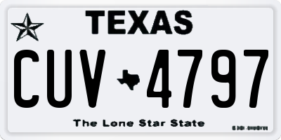 TX license plate CUV4797