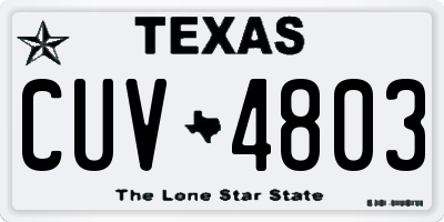TX license plate CUV4803