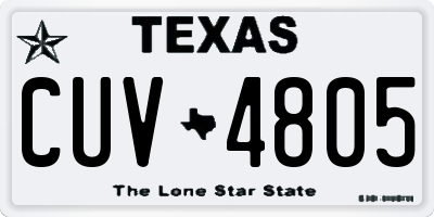 TX license plate CUV4805