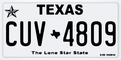 TX license plate CUV4809