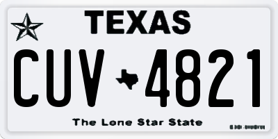 TX license plate CUV4821