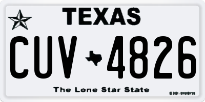 TX license plate CUV4826