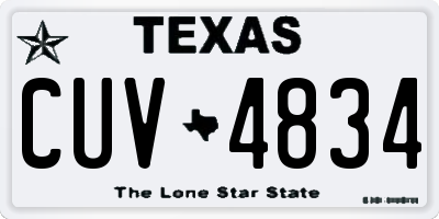 TX license plate CUV4834