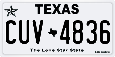 TX license plate CUV4836