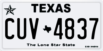 TX license plate CUV4837