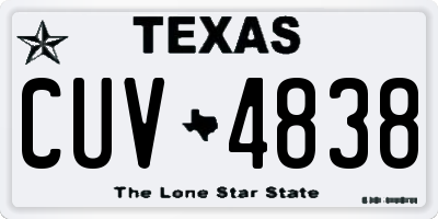 TX license plate CUV4838