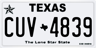 TX license plate CUV4839