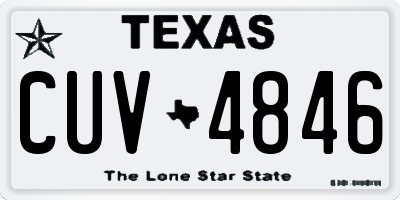TX license plate CUV4846