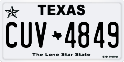 TX license plate CUV4849