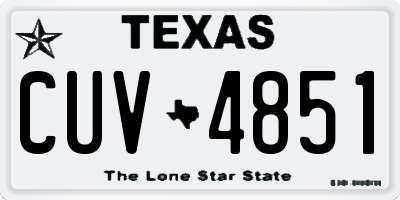 TX license plate CUV4851