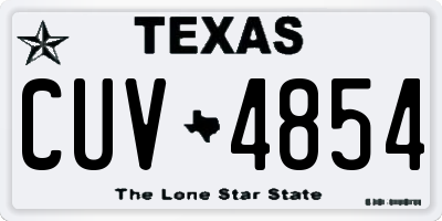 TX license plate CUV4854