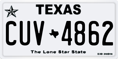 TX license plate CUV4862
