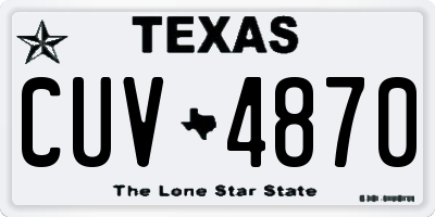 TX license plate CUV4870