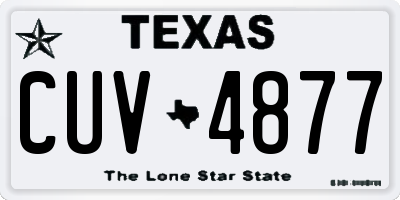 TX license plate CUV4877