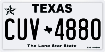 TX license plate CUV4880