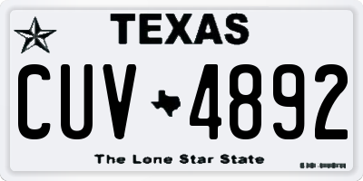 TX license plate CUV4892