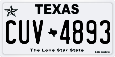 TX license plate CUV4893