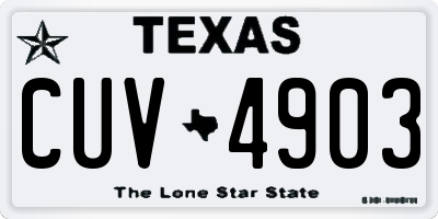 TX license plate CUV4903
