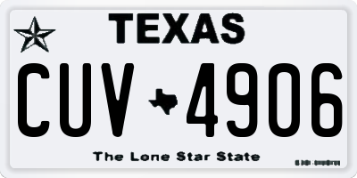 TX license plate CUV4906
