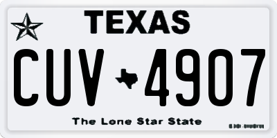 TX license plate CUV4907