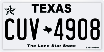 TX license plate CUV4908