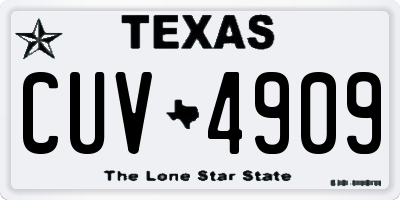 TX license plate CUV4909