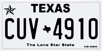 TX license plate CUV4910