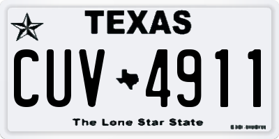 TX license plate CUV4911