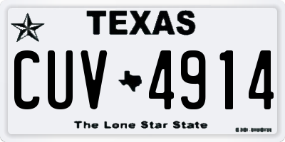 TX license plate CUV4914