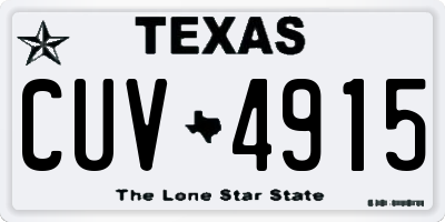 TX license plate CUV4915
