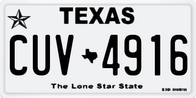 TX license plate CUV4916