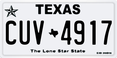 TX license plate CUV4917