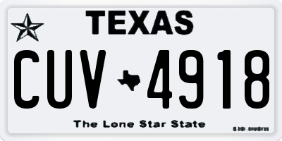 TX license plate CUV4918