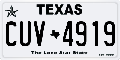 TX license plate CUV4919