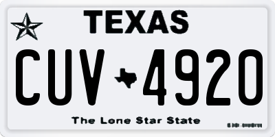 TX license plate CUV4920