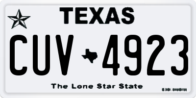 TX license plate CUV4923