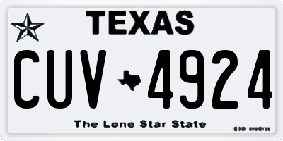 TX license plate CUV4924