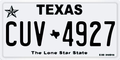 TX license plate CUV4927
