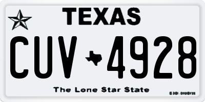 TX license plate CUV4928